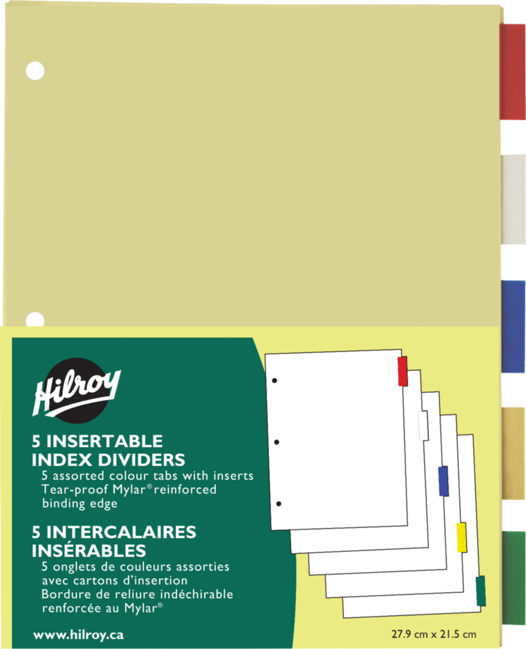 Hilroy Index Dividers, 5-pk Front_Flat