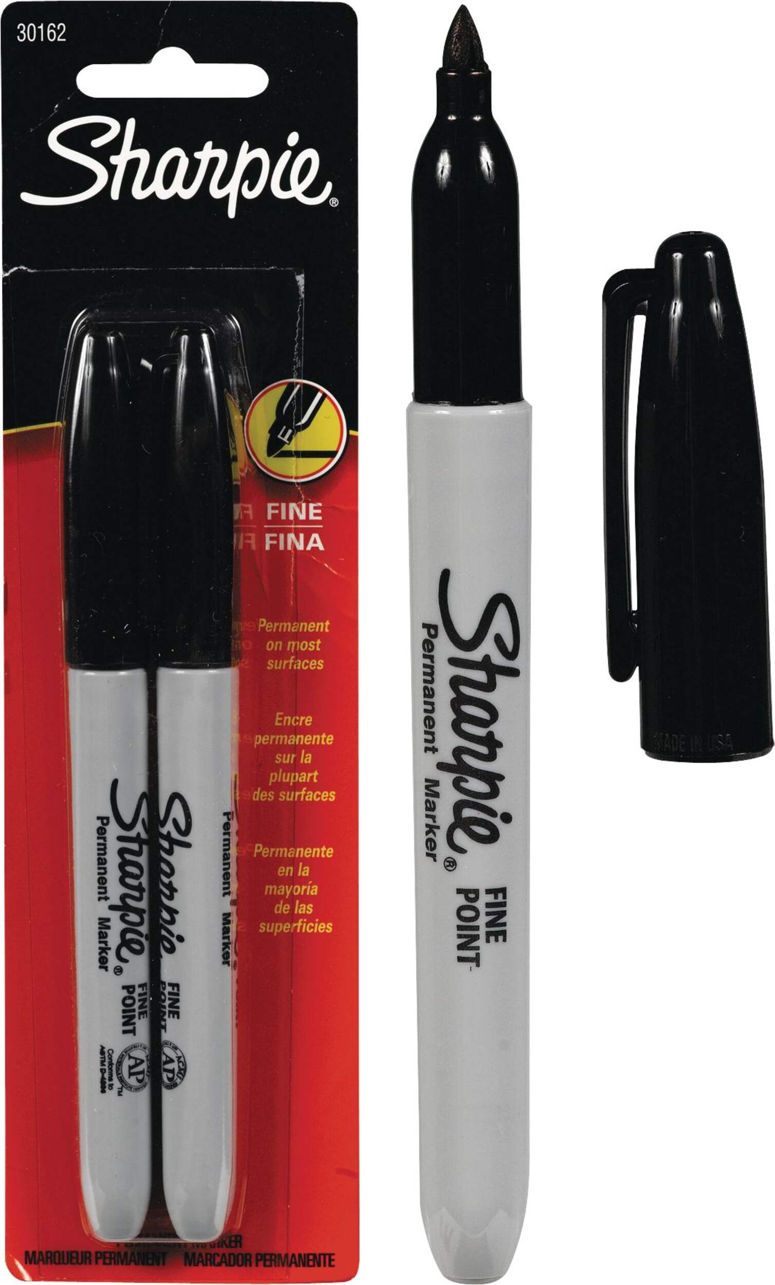 Sharpie Permanent Markers, Fine Point, Black, 2 Count Composite_or_Mixed