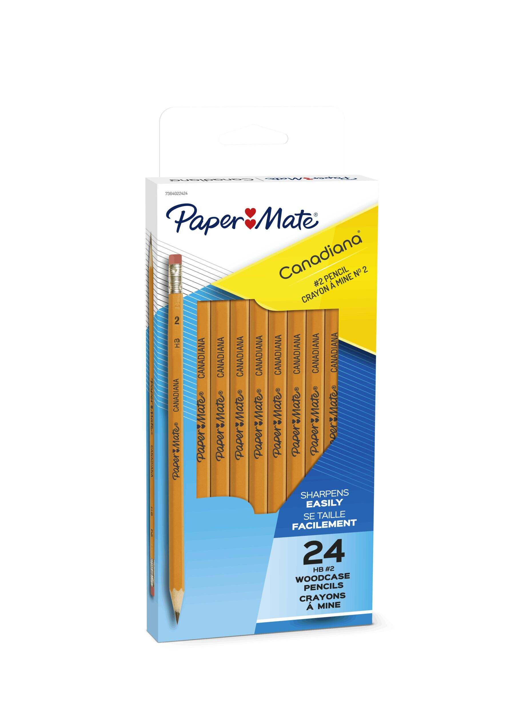 Paper Mate Canadiana Woodcase Pencils, HB #2, 24 Count Front_Angled_Right