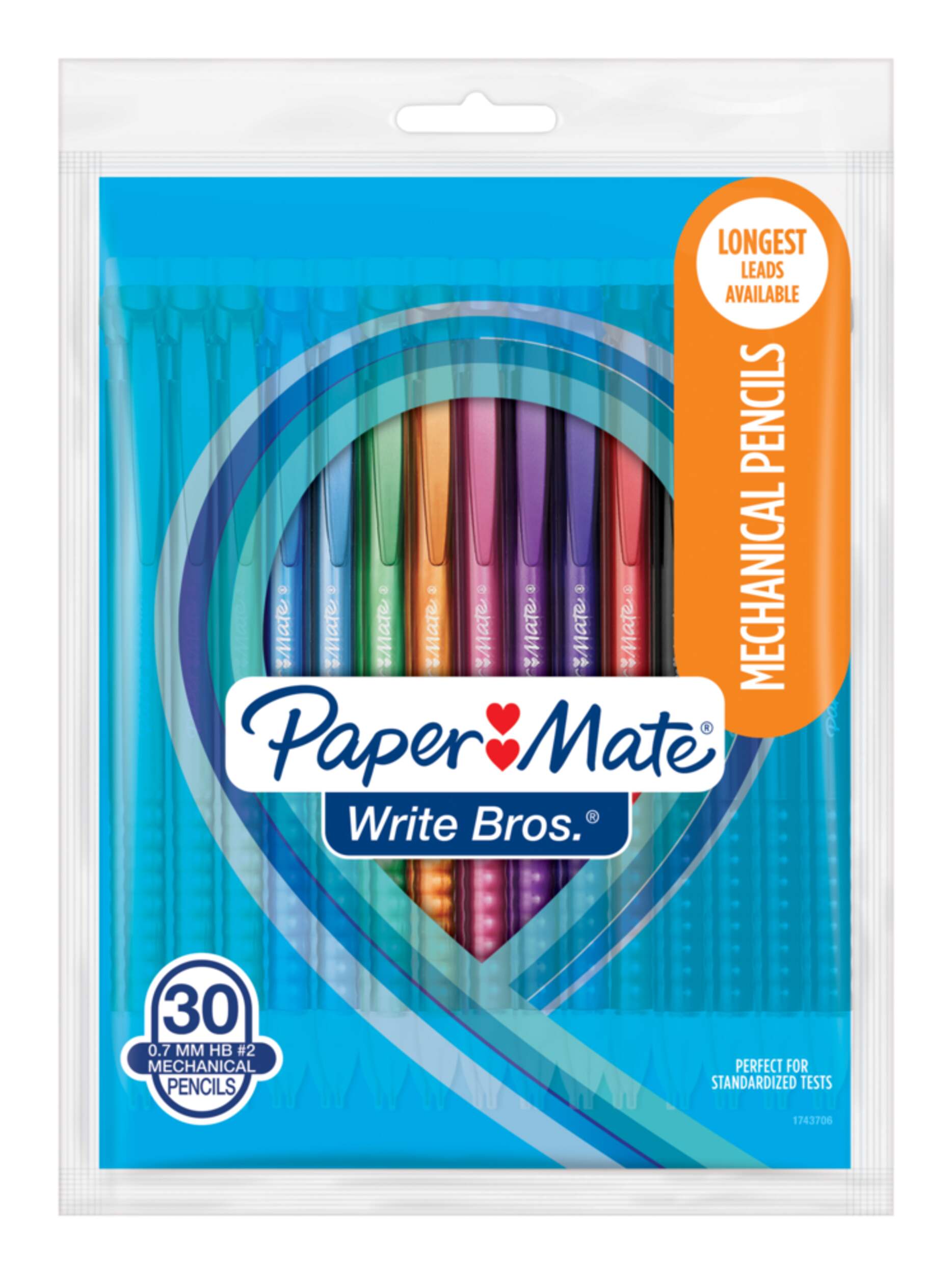 Paper Mate® Write Bros.® Mechanical Pencils, 0.7mm #2 HB, 30-ct Front_Flat