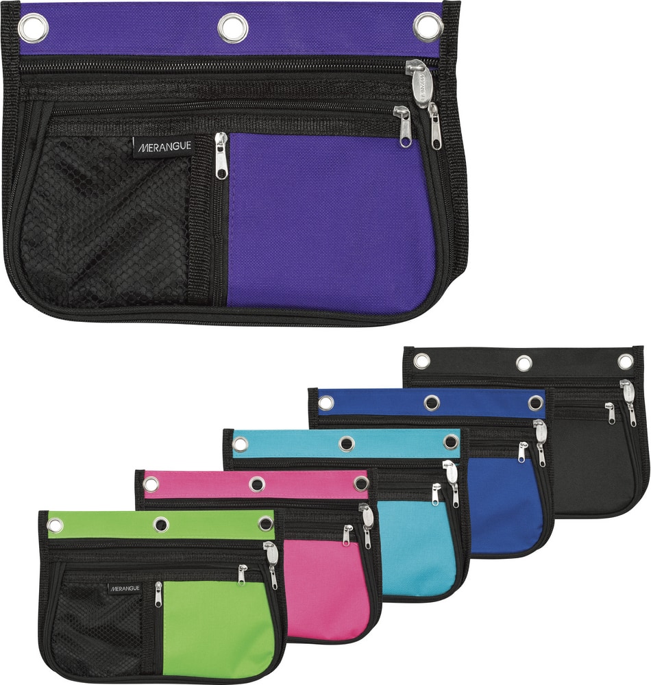 Wholesale 3 Ring Binder Clear Pencil Case - Assorted —