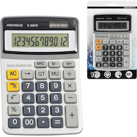 Merangue 12-Digit Standard Function Desktop Calculator, Dual Powered Front_Flat