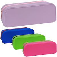 Merangue Silicone Full-Zip Pencil Case, Assorted Colours