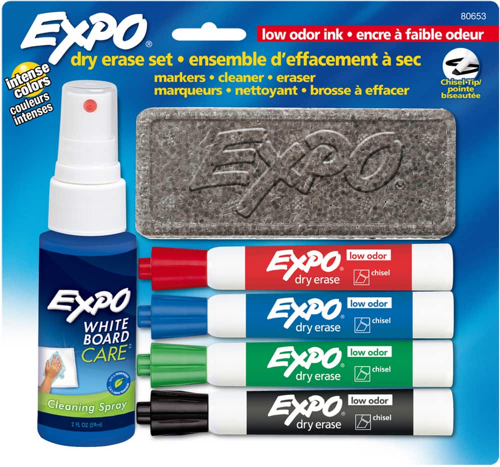 Marker　Assorted　Party　Dry　4-pk,　Eraser,　Expo　Starter　Chisel　Spray　Odour　Tip　Low　City　Erase　Kit,