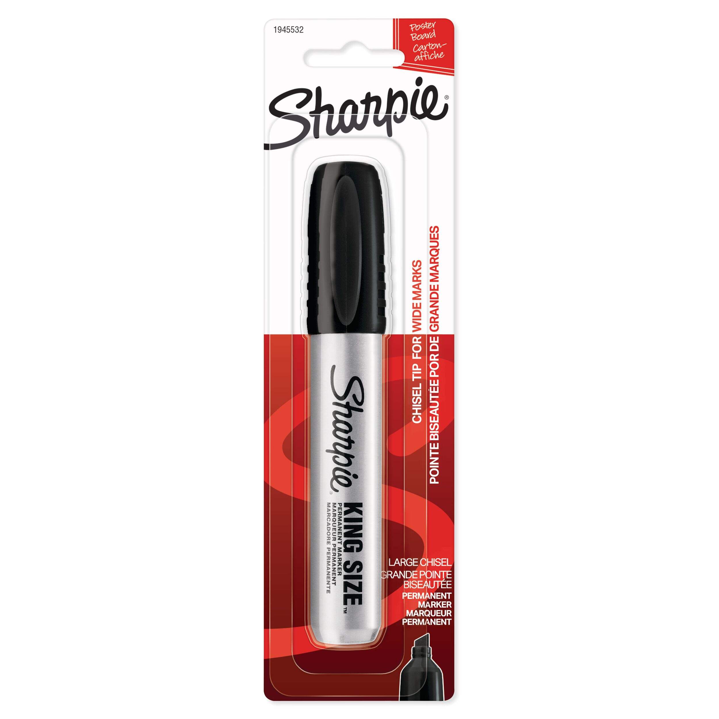 Sharpie Pro King Size Permanent Marker, Chisel Tip, Black, 1 Count Front_Flat