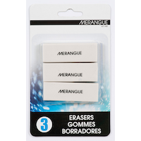 Vinyl Erasers, Pink, 3-pk