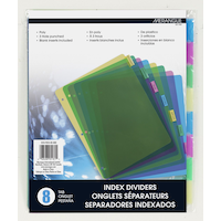Merangue Poly Index 3-Hole Dividers with Blank Tabs, 8-pk