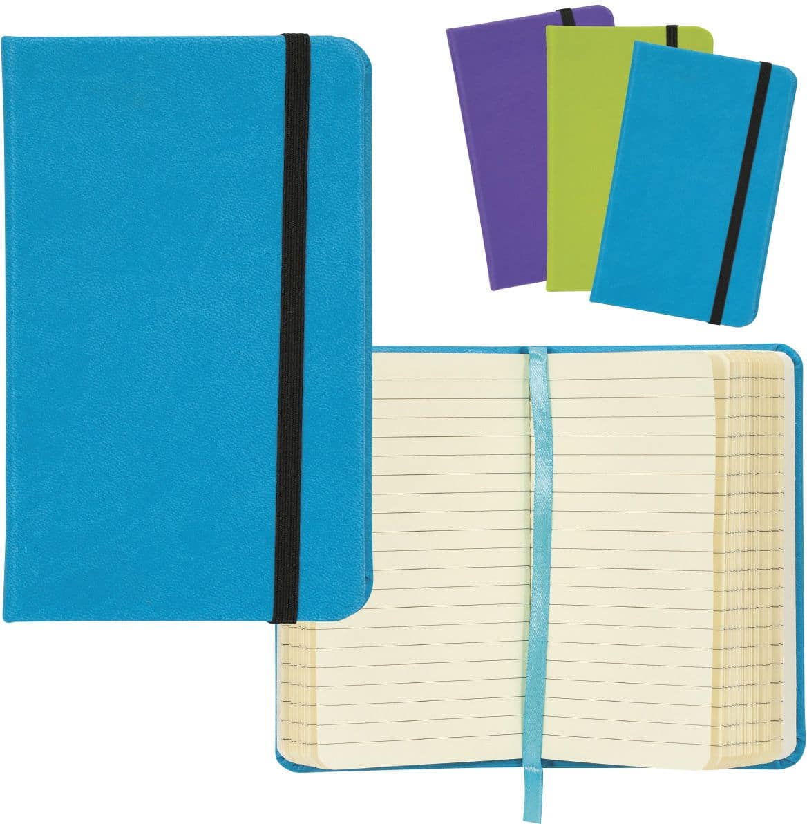Merangue – Cahier de notes avec sangle élastique, 3½ x 5¼ po, 96 feuilles,  couleurs variées