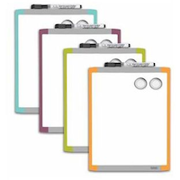 Hilroy Magnetic Assorted Dry Erase White Board, With Magnets and Markers, 8 x 11-in Front_Flat