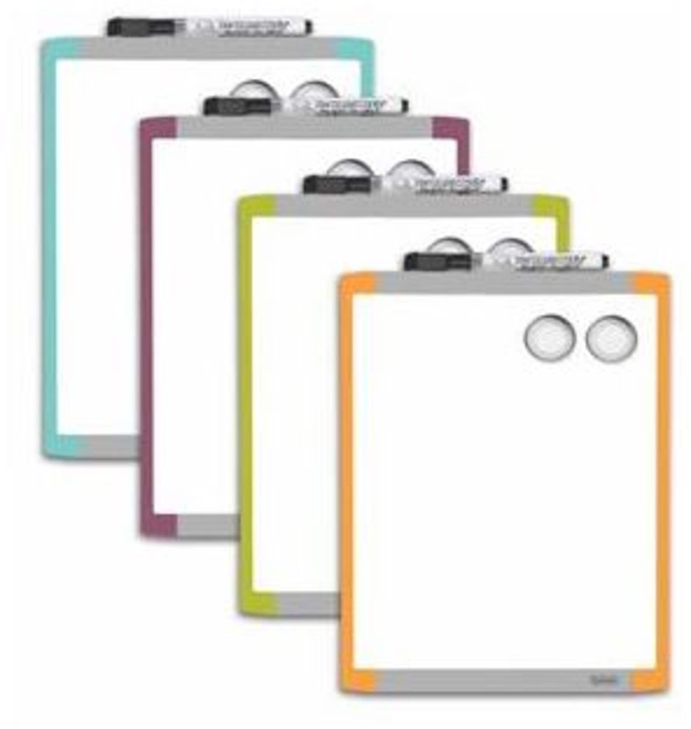 Tableau blanc aimanté à effacement sec Hilroy, choix de couleurs, avec