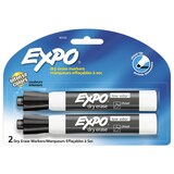 Expo Low Odour Dry Erase Markers, Chisel Tip, Black, 2 Count Front_Flat