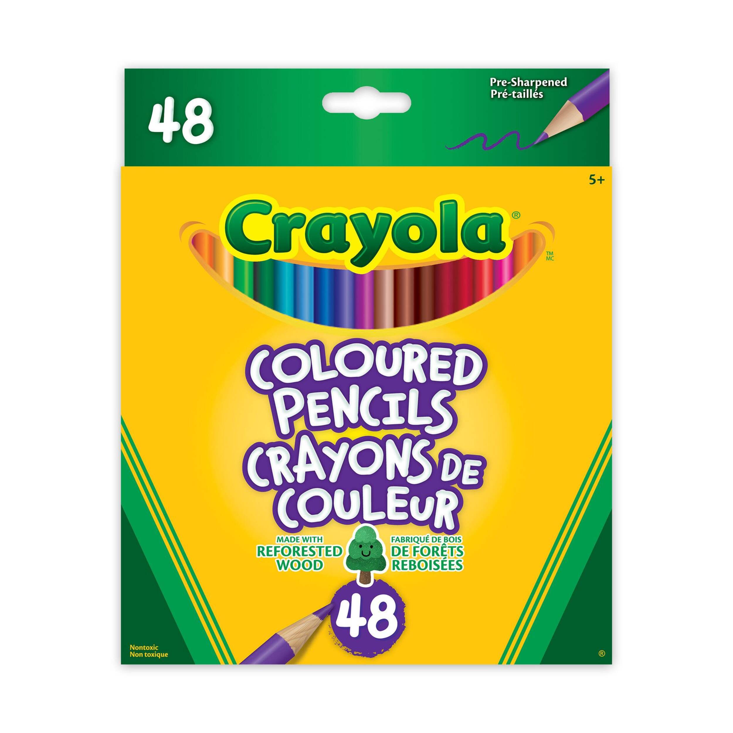 Crayola Coloured Pencils, 48-ct Front_Flat