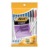 BIC Cristal Medium Point Stick Pens, Assorted, 10-ct Front_Flat