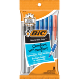 BIC Round Stic Grip Medium Point Stick Pens, Assorted, 8-ct Front_Flat