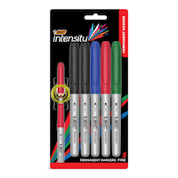 BIC Intensity Permanent Marker Pen, 0.4mm, Assorted, 5-ct Front_Flat