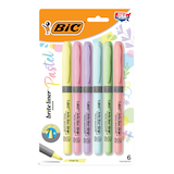 BIC Intensity Chisel Point Highlighter, Pastel, 6-ct Front_Flat