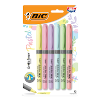 BIC Intensity Chisel Point Highlighter, Pastel, 6-ct Front_Flat