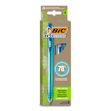 BIC Ecolutions Ocean Retractable Ball Pens, Blue, 4-ct Front_Flat