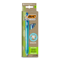 BIC Ecolutions Ocean Retractable Ball Pens, Blue, 4-ct Front_Flat