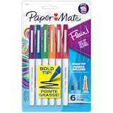 Papermate Flair Bold Felt Tip Pens, Assorted, 6-ct Front_Flat