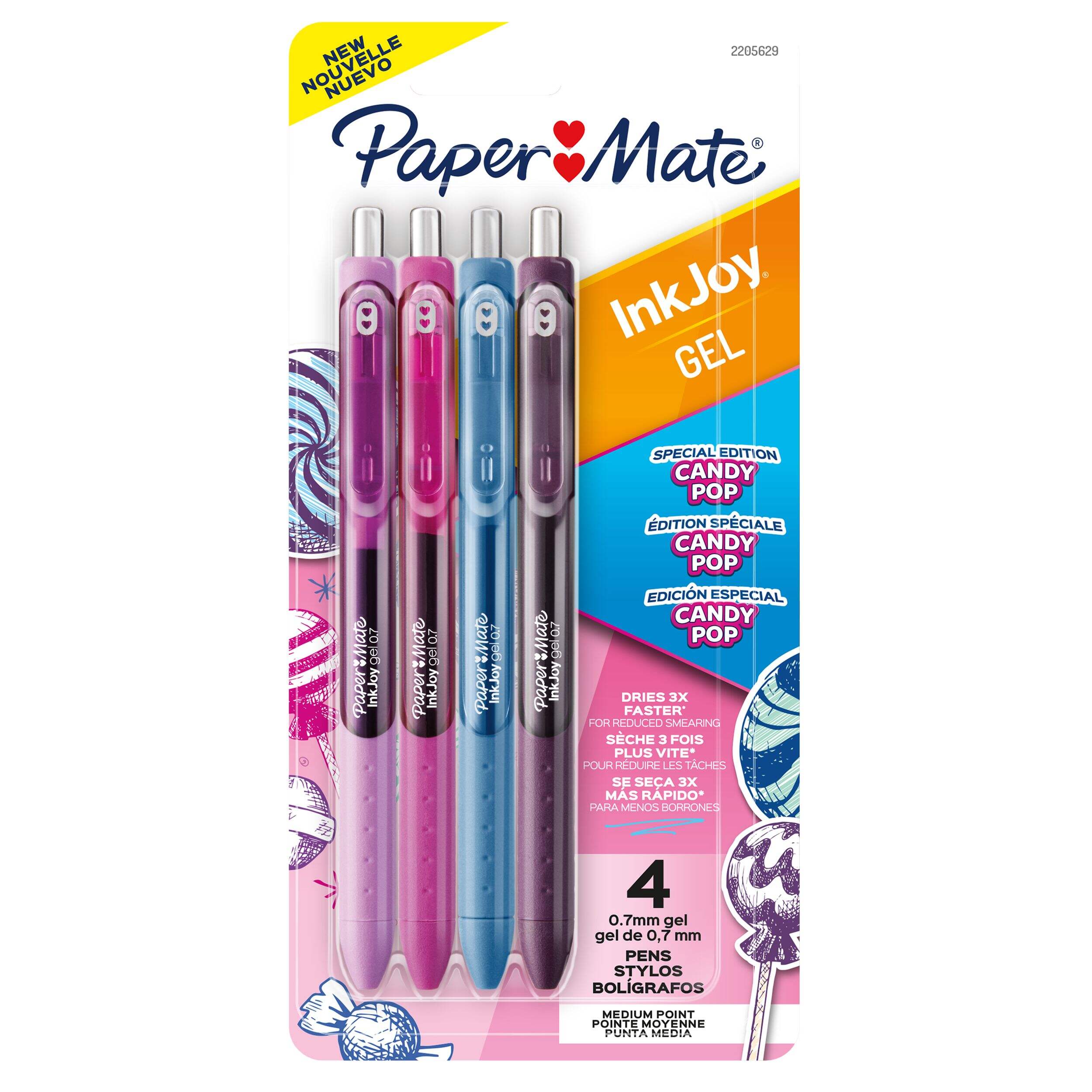 Sharpie Ink Joy Gel Candy Pop 0.7mm Gel Pens, Assorted, 4-ct Front_Flat