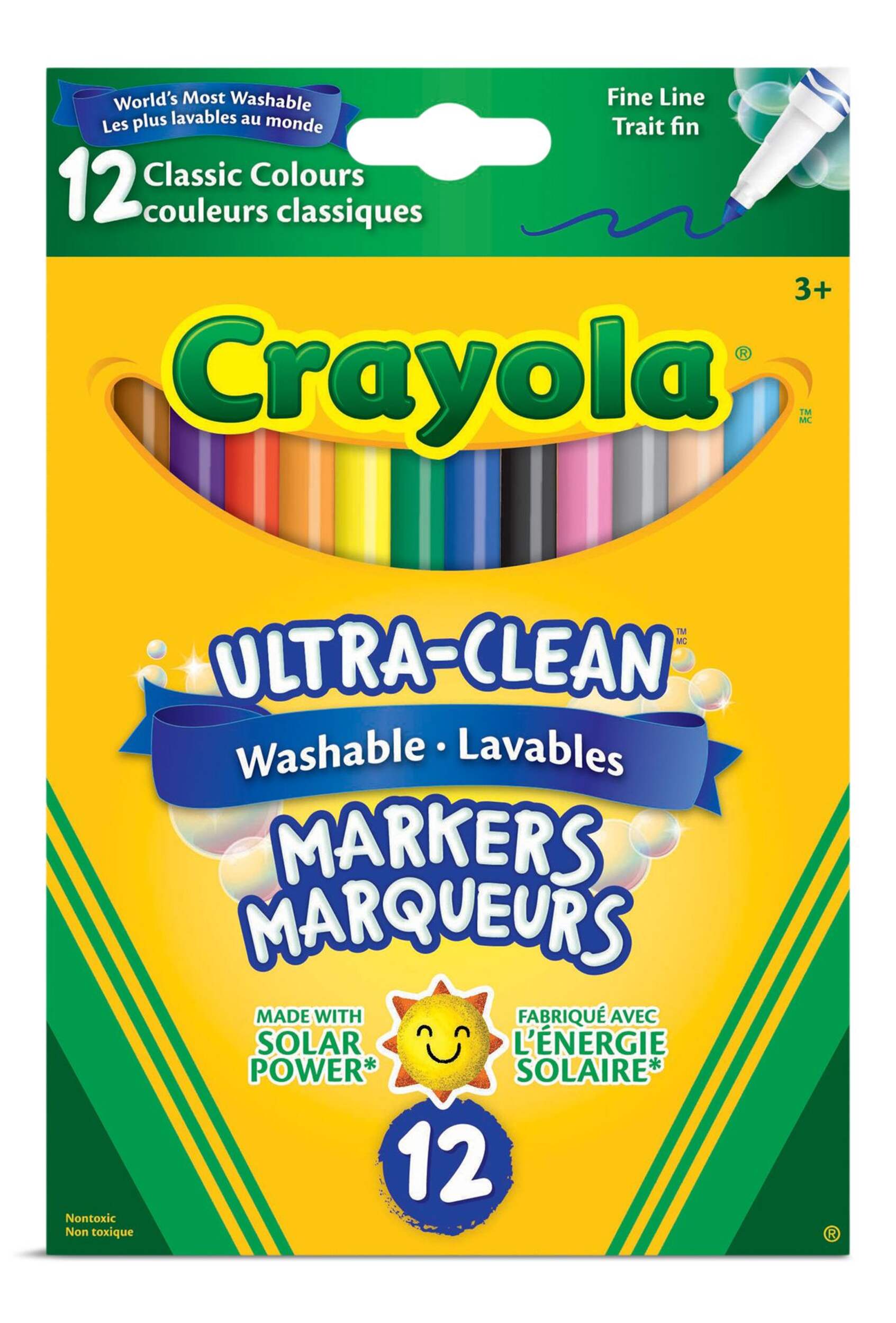 Crayola UltraClean Washable Fine Line Markers, Made with Solar Power