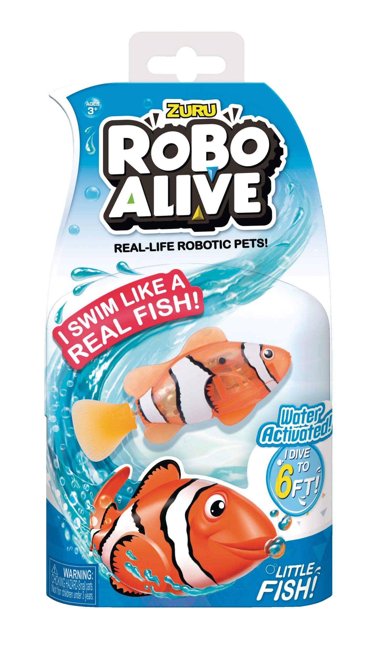 Robo Alive Water Activated Fish Battery-Powered Robotic Toy by ZURU, Assorted Front_Flat