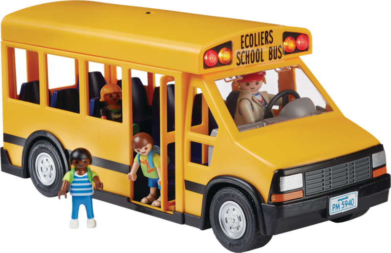 Playmobil City Life Transport School Bus Toy For Kids w/Flashing Lights ...