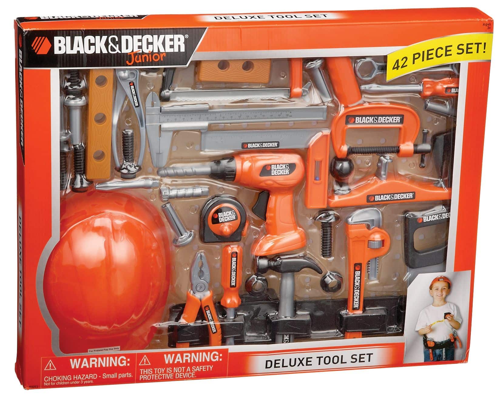 Black & Decker Black and Decker 90320 Junior Deluxe 42-Piece Toy Tool Set  with Toolbox for sale online