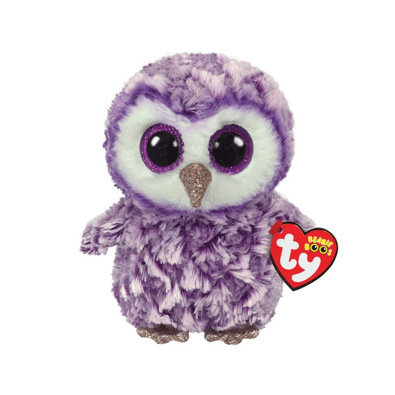 Ty Beanie Boos® Regular Recognizable Character Plush Animal Stuffed Toy,  Moonlight the Purple Owl, Ages 3+