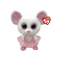 Animal en peluche familier Ty Beanie Boos, Nina la souris ballerine blanche, 3 ans et plus Front_Elevated