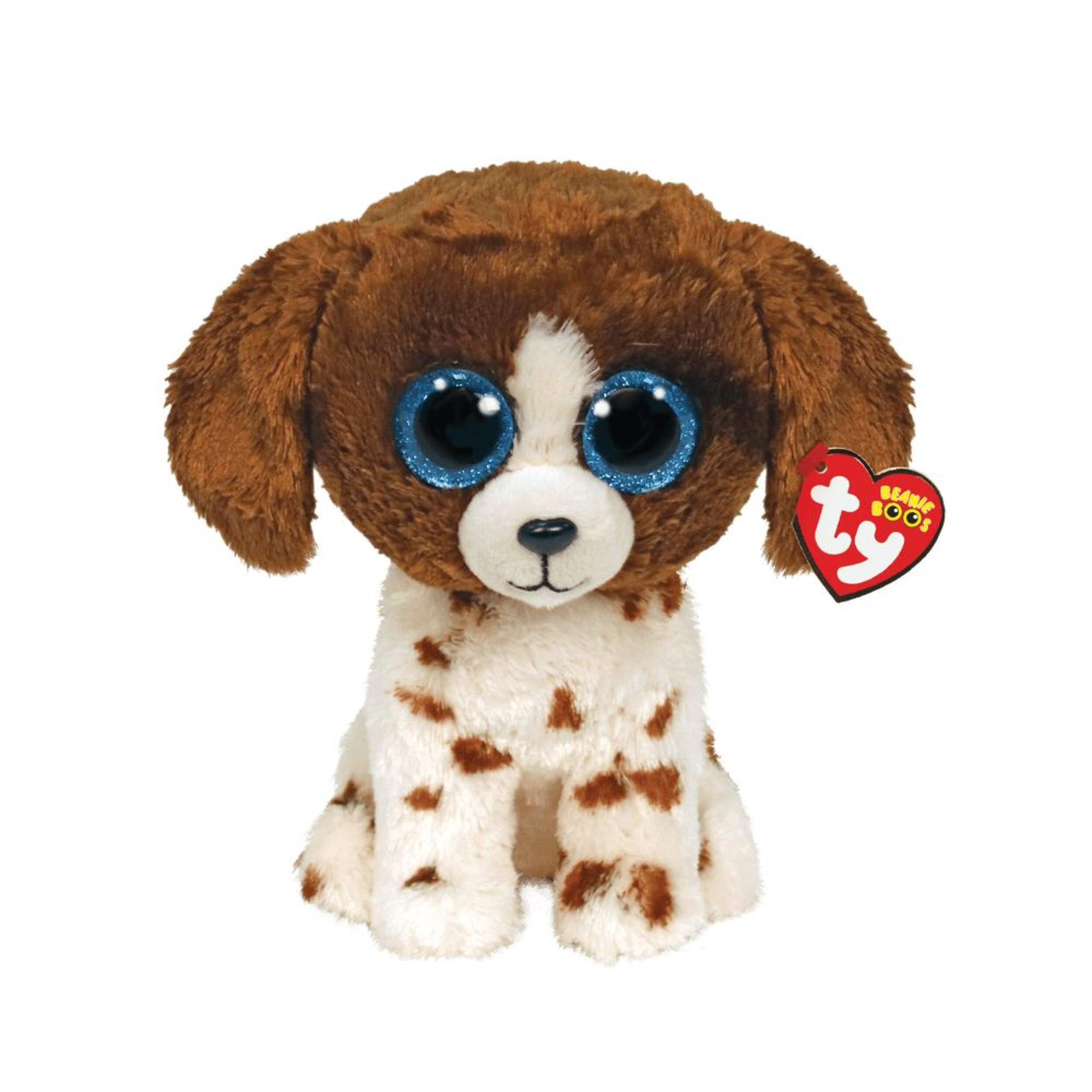 Ty Beanie Boos® Regular Recognizable Character Plush Animal Stuffed Toy, Muddles the Brown & White Dog, Ages 3+ Front_Elevated