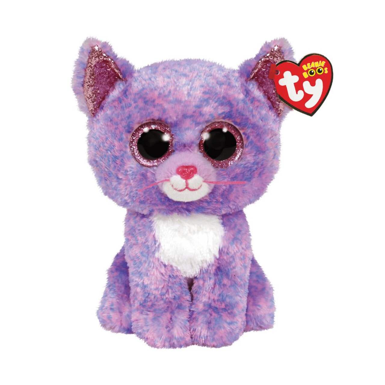 Ty Beanie Boos® Regular Recognizable Character Plush Animal Stuffed Toy,  Cassidy the Lavender Cat, Ages 3+
