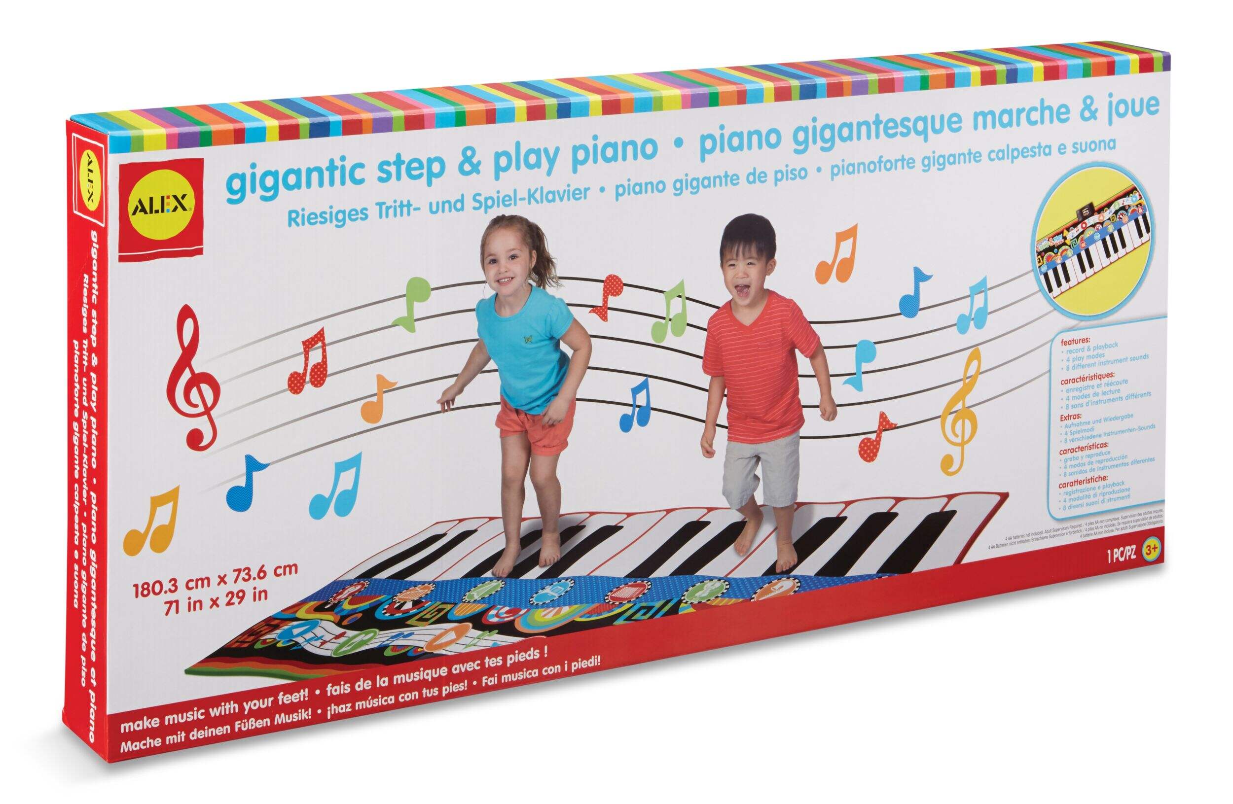 Grand piano jouet ALEX Step & Play, capacités d'enregistrement et de lecture, 71 x 29 po, 3 ans et plus Front_Three_Fourths_Angled_Left