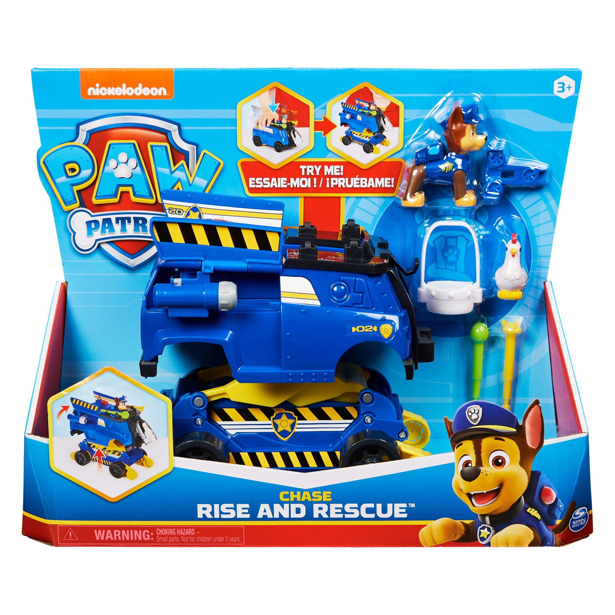 PAW Patrol Chase Rise and Rescue Transforming Toy Car, Kids Toys, Age 3 ...