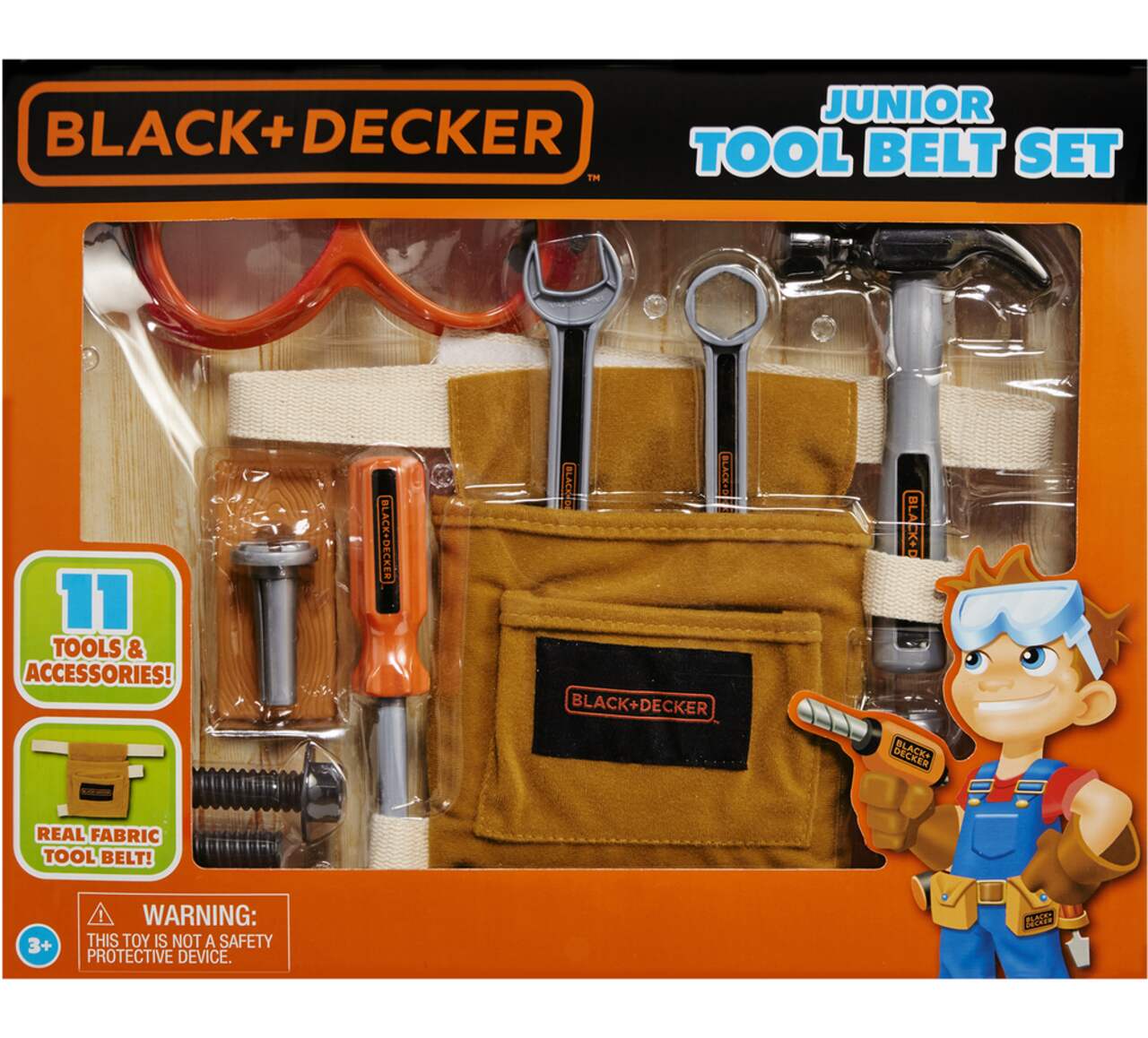 Black & Decker Open Garden Toolbox Complete with Eight Piece Garden Tools Set for Kids