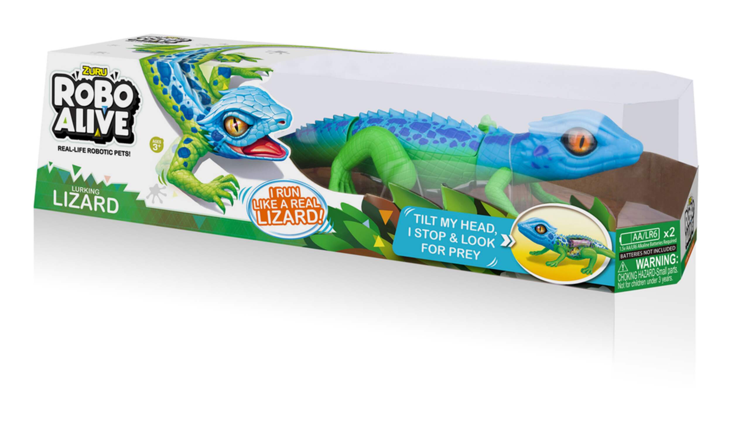 Robo Alive Lurking Lizard & Slithering Snake Battery-Powered Robotic Toy by ZURU, Assorted Front_Angled_Left