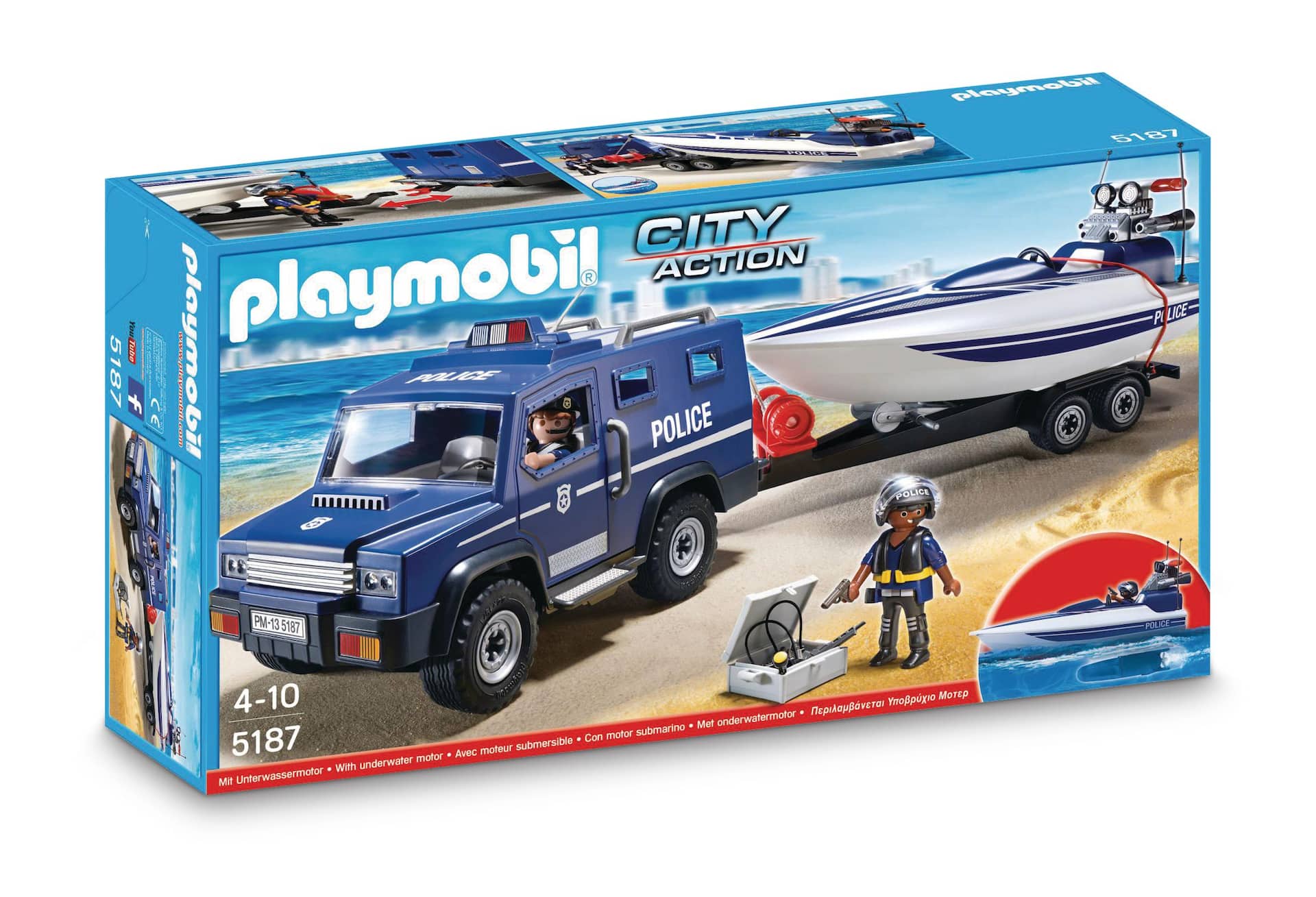 PLAYMOBIL City Action Police Carry Motorcycle Play Vehicle Playset, for  children 4 years and older.