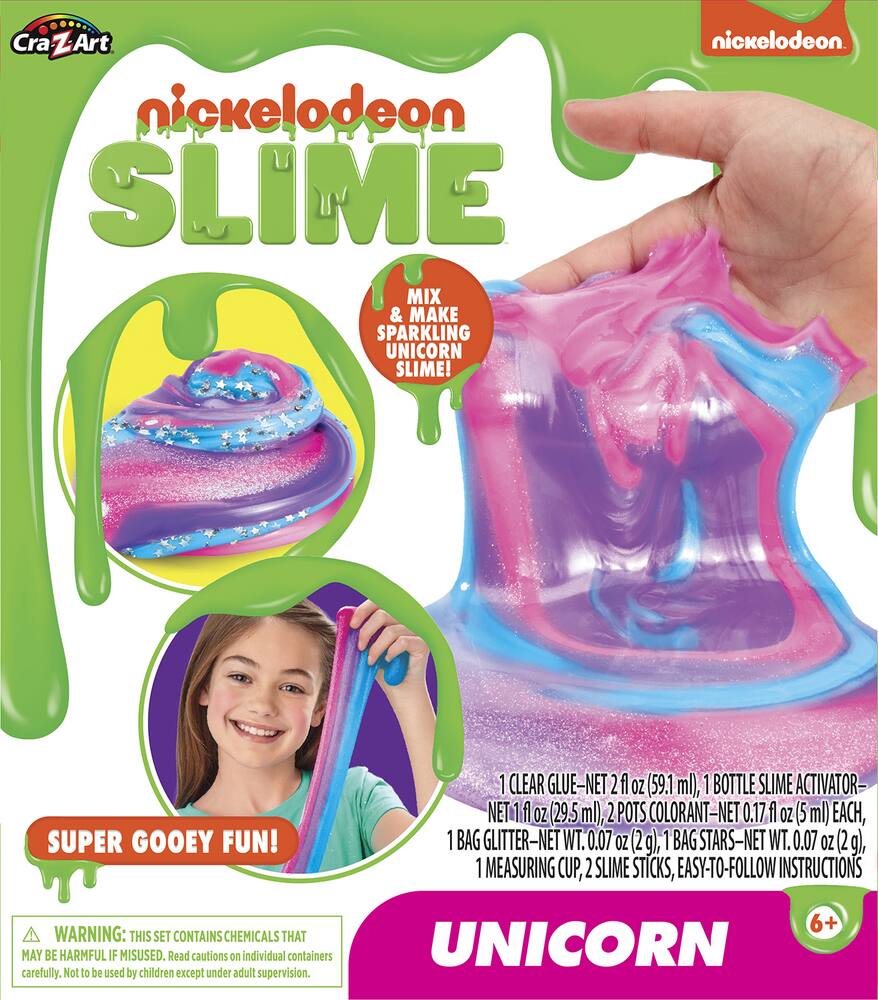 Nickelodeon Cra-Z-Art Borax Free Slime Kit For Kids, Assorted, Medium ...