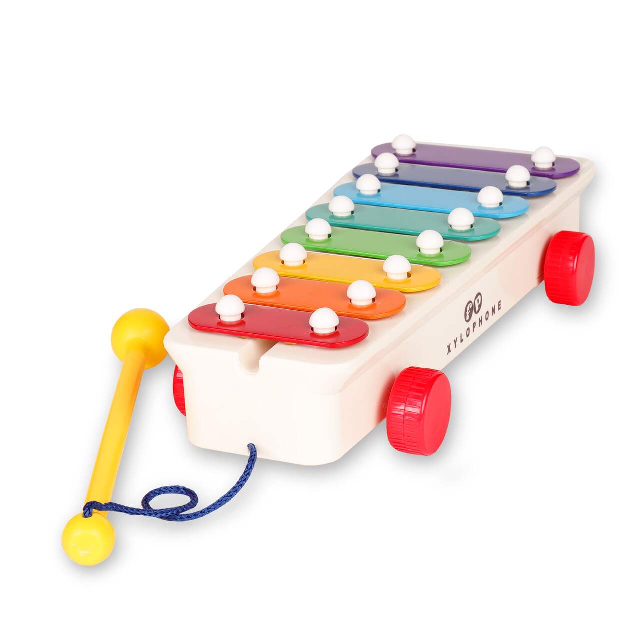 Fisher-Price Xylophone classique à roulettes, jouet musical à tirer pour  bébé de 18 mois et plus, CMY09