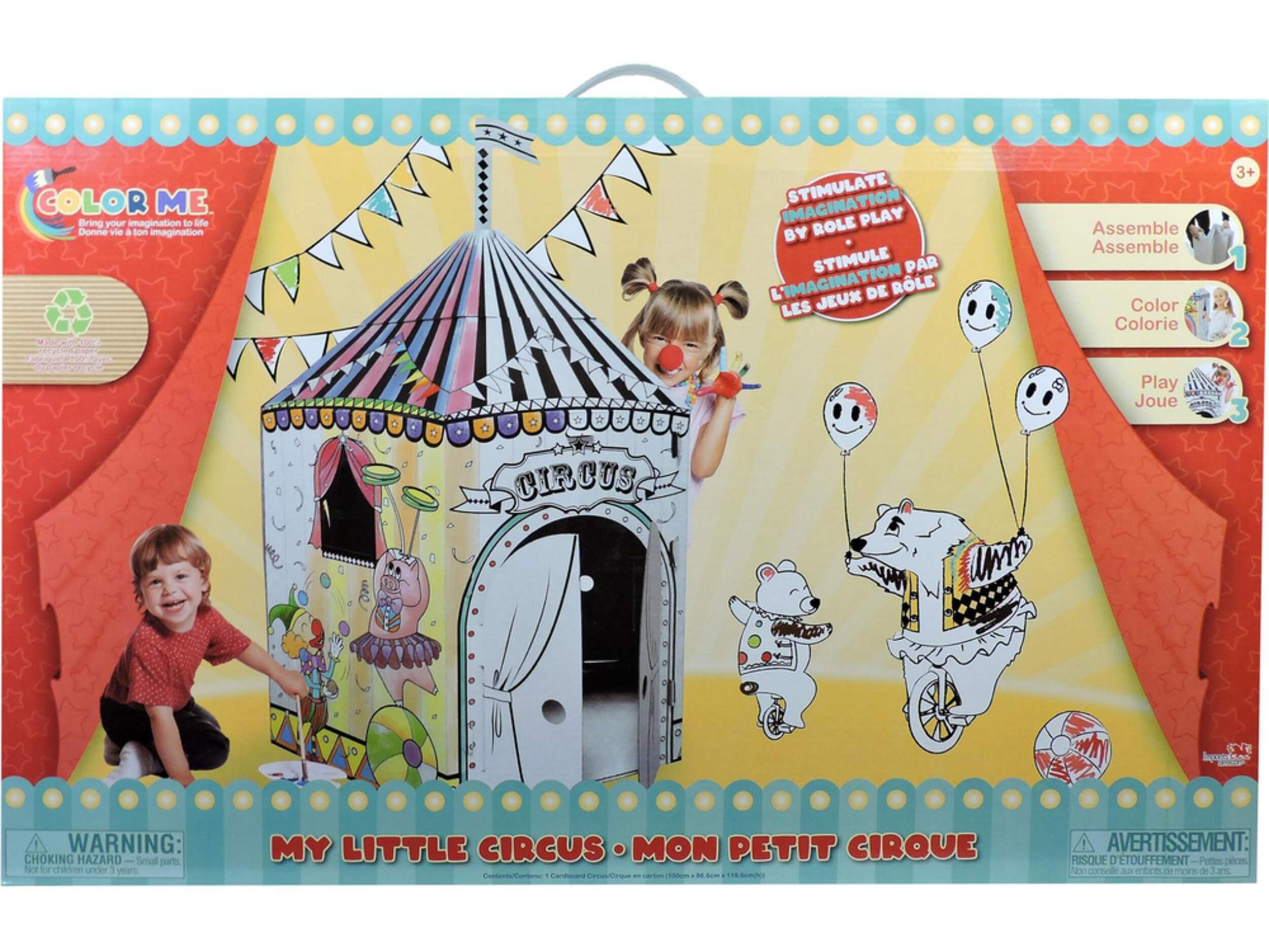 My Circus Tent Cardboard Playhouse  Front_Flat