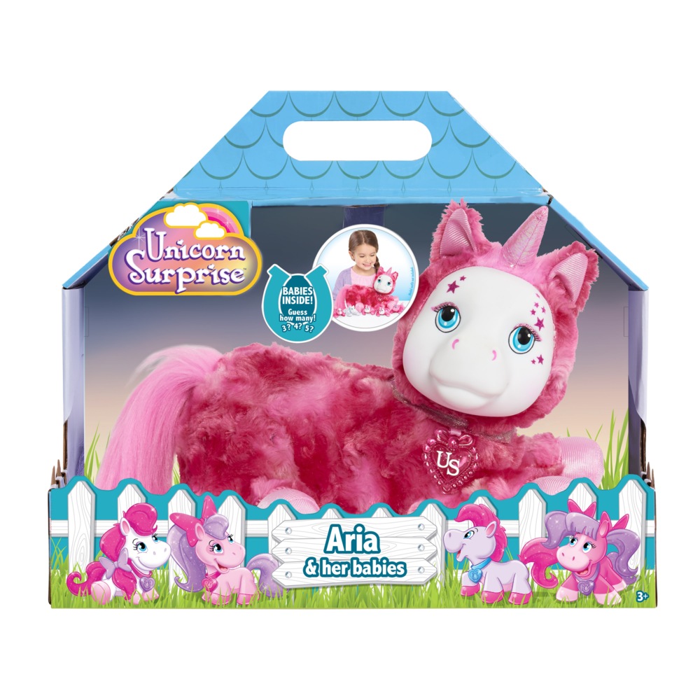 Zooey Unicorn Surprise, Aria & Her Babies, Soft Plush Stuffed Animal