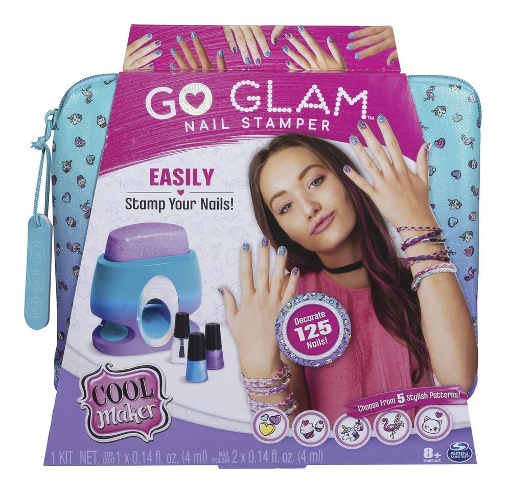 Cool Maker, GO Glam Nail Stamper Deluxe Salon with Dryer for Manicures and  Pedicures with 3 Bonus Patterns and 2 Bonus Nail Polishes, Amazon Exclusive Go  Glam Nail Stamper Salon (Bonus)