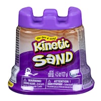 Kinetic Sand Kids Moldable Play Sand & Castle Container, 4.5-oz, Assorted Colours, Ages 3+