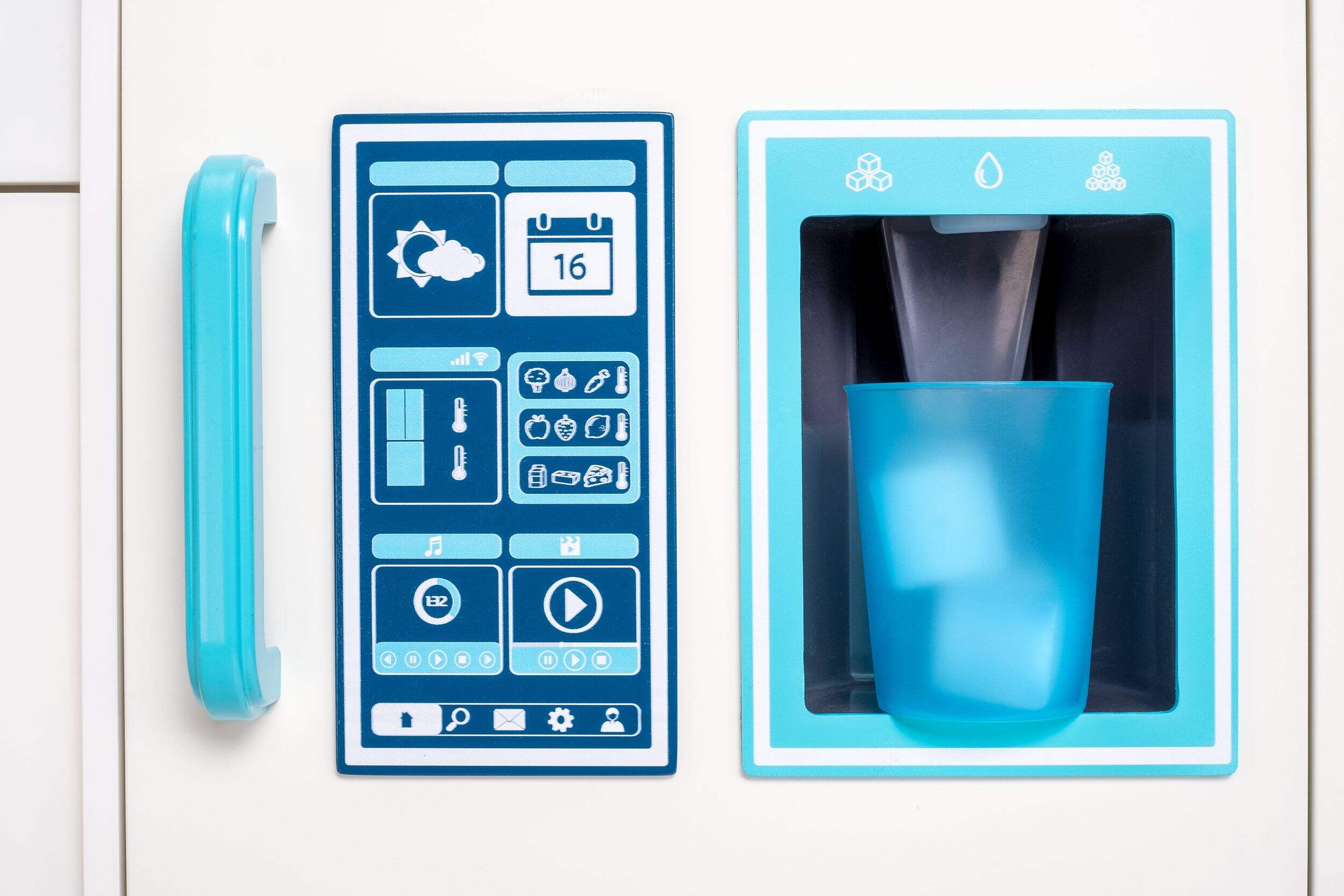 Deluxe Wooden Electronic Play Kitchen With Stainless Steel Accessories