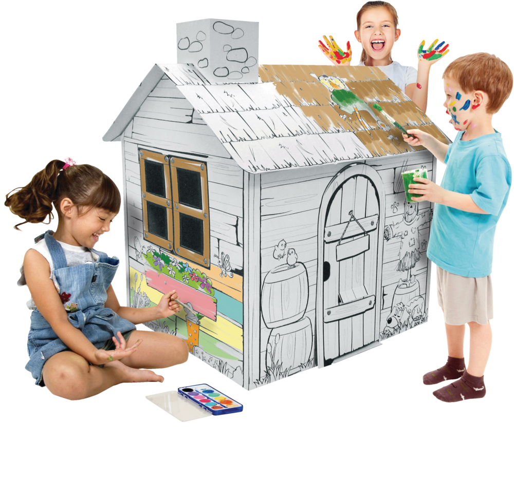Color Me Cardboard Cottage Colouring House For Toddlers & Kids, Ages 3