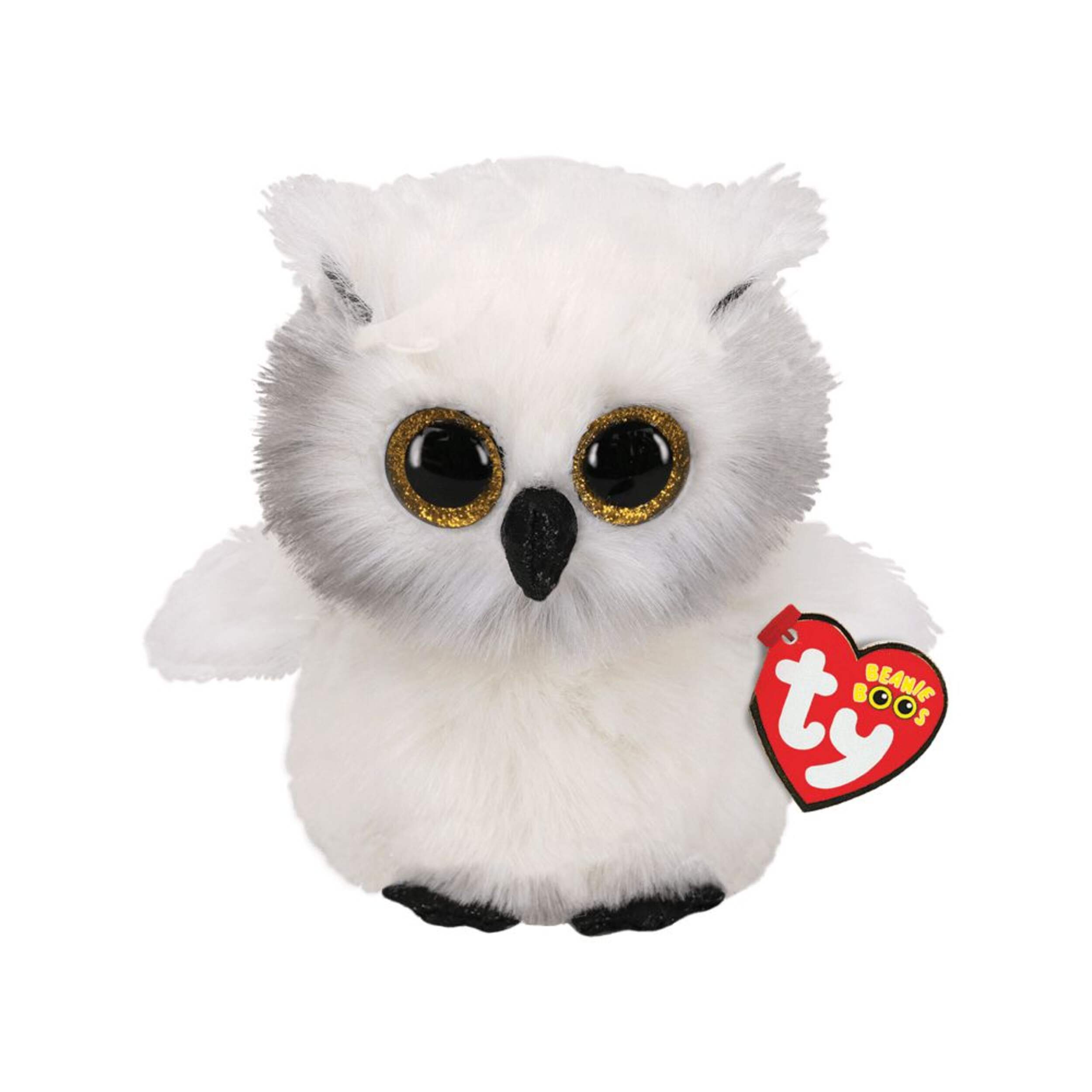 Ty Beanie Boos® Regular Recognizable Character Plush Animal Stuffed Toy, Austin the White Owl, Ages 3+ Front_Elevated