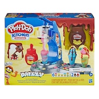 Play-Doh Kitchen Creations Drizzy Ice-Cream Playset, 6 Compound Cans, Multi-Colour, Ages 3+ Front_Elevated