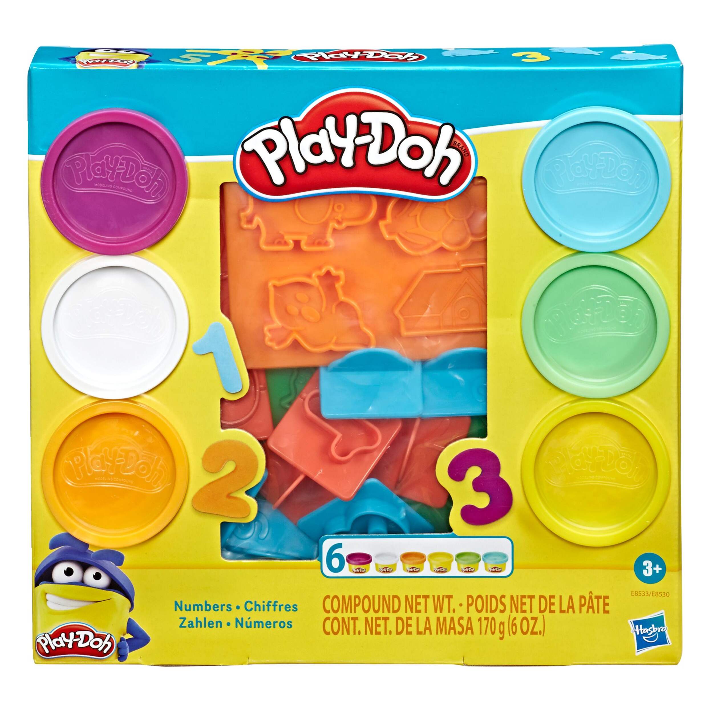 Play-Doh Fundamentals Number Stampers Tool Set, Non-Toxic, Multi-Colour, 6-pc, Ages 3+ Front_Elevated