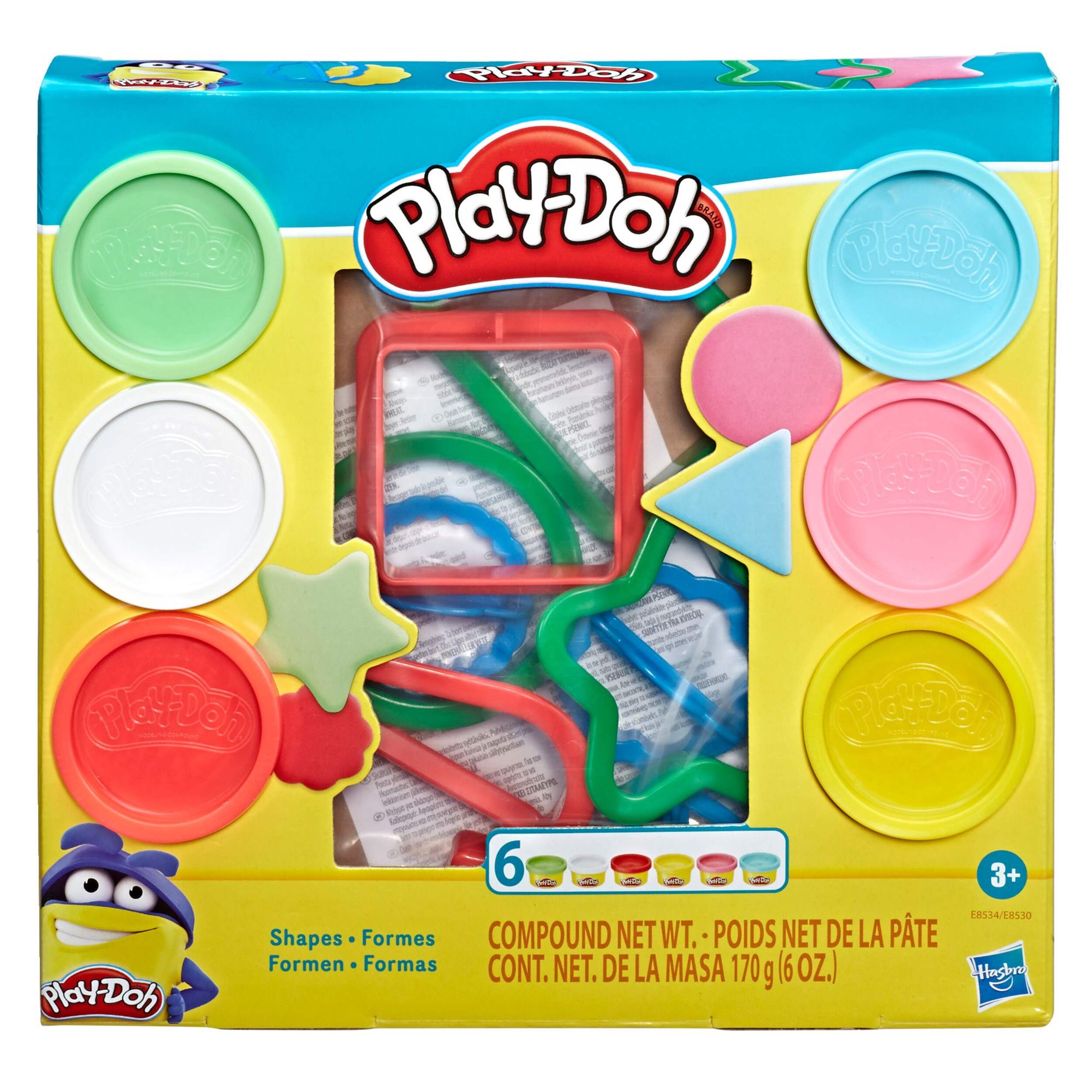 Play-Doh Fundamentals Shapes Compound Tool Set, Non-Toxic, Multi-Colour, 6 oz, 6-pc, Ages 3+ Front_Elevated